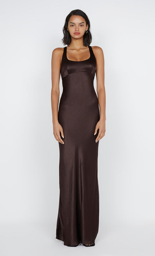 Bec + Bridge Maxina Crossover Dress - Dark Chocolate