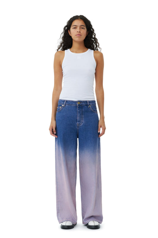 Ganni PURPLE BLEACH FUTURE DENIM WIDE JEANS