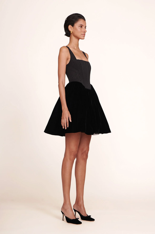 STAUD BLACK LANDSCAPE DRESS