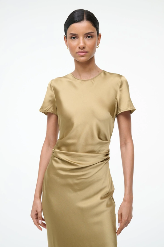 STAUD Marcel Silk Dress
