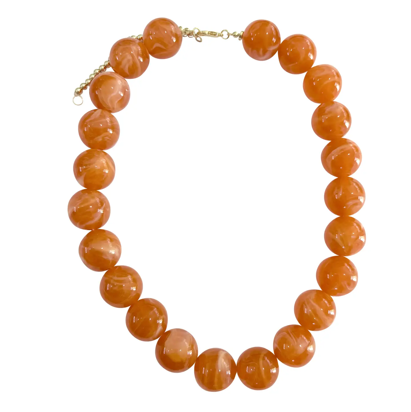 Carter Chunky Beaded Necklace in Light Orange
