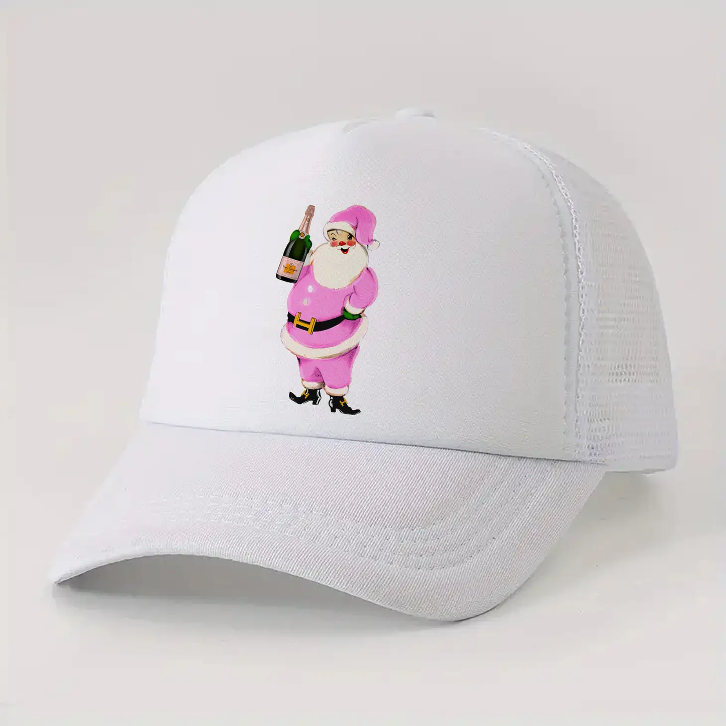 Trucker Hat- Pink Santa Champagne