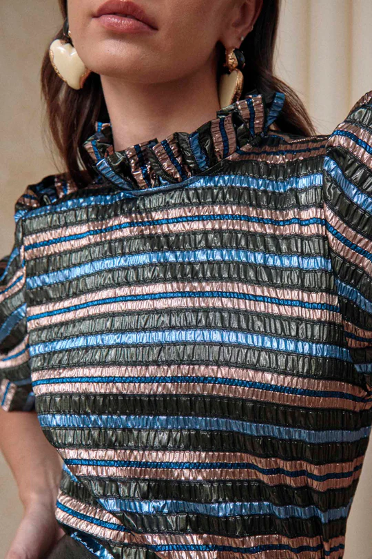 HUNTER BELL STELLA TOP - FESTIVE STRIPE