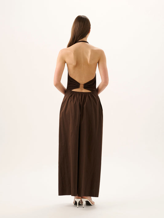 Roame Cody Rib Maxi Dress in Espresso