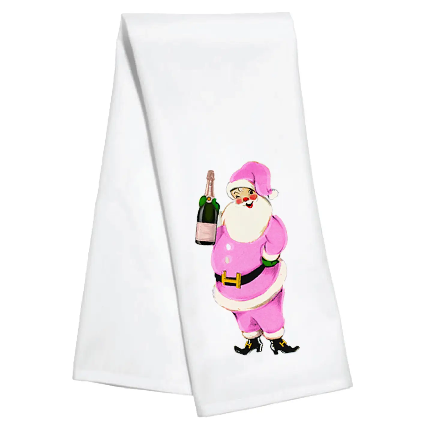 Kitchen Towel- Santa Champagne