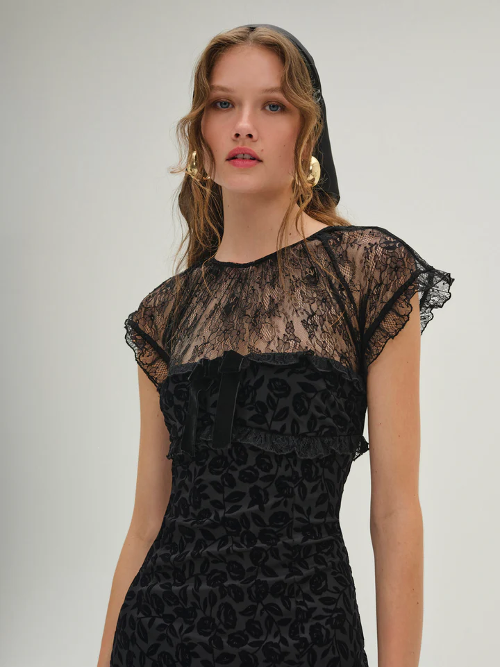 For Love & Lemons Midnight Velvet Dress
