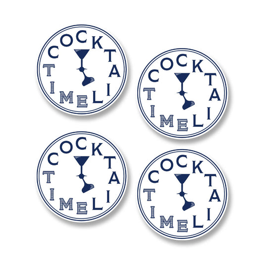 Ceramic Coaster- Set of 4 -  Cocktail Time