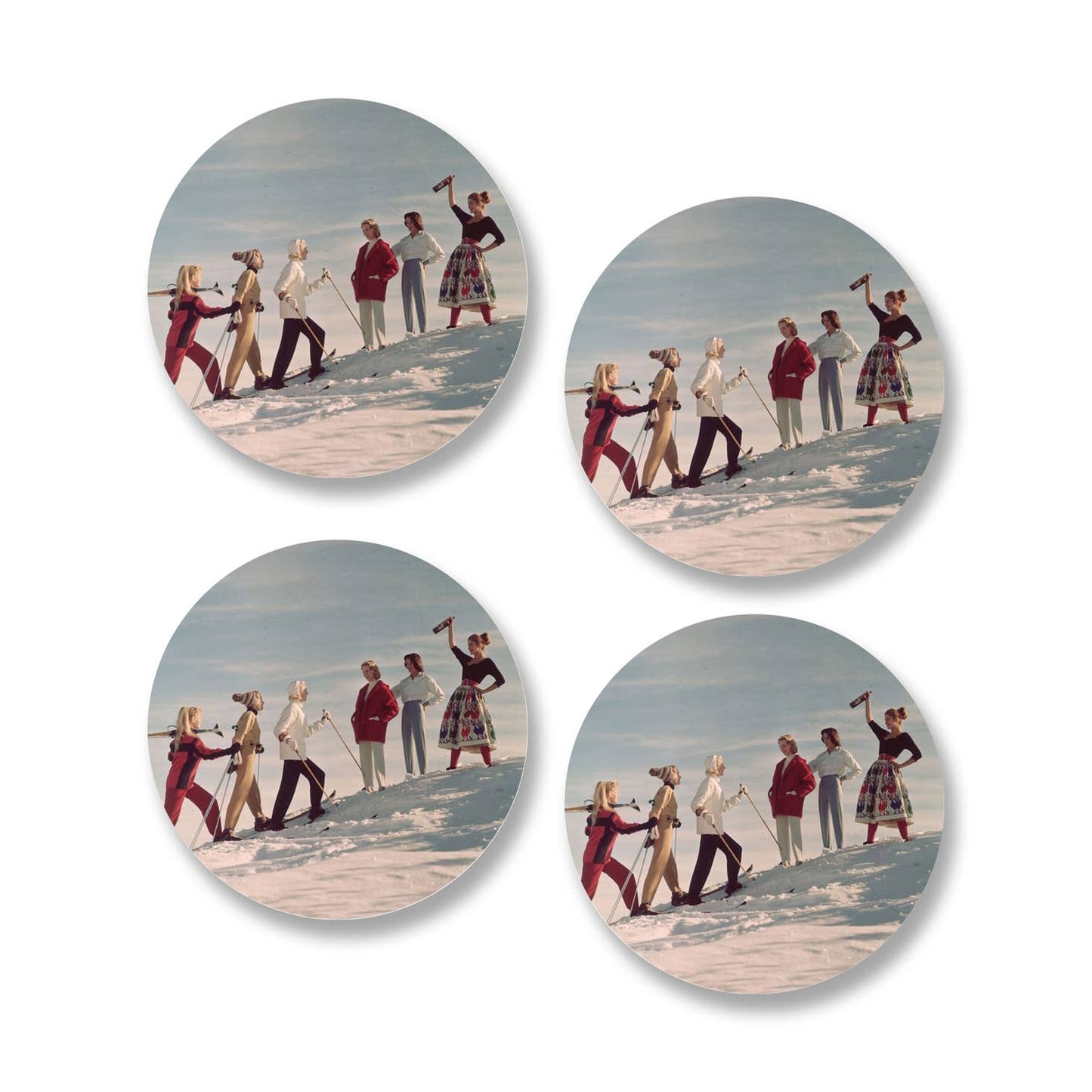 Ceramic Coasters (Set of 4) - Ski Champ