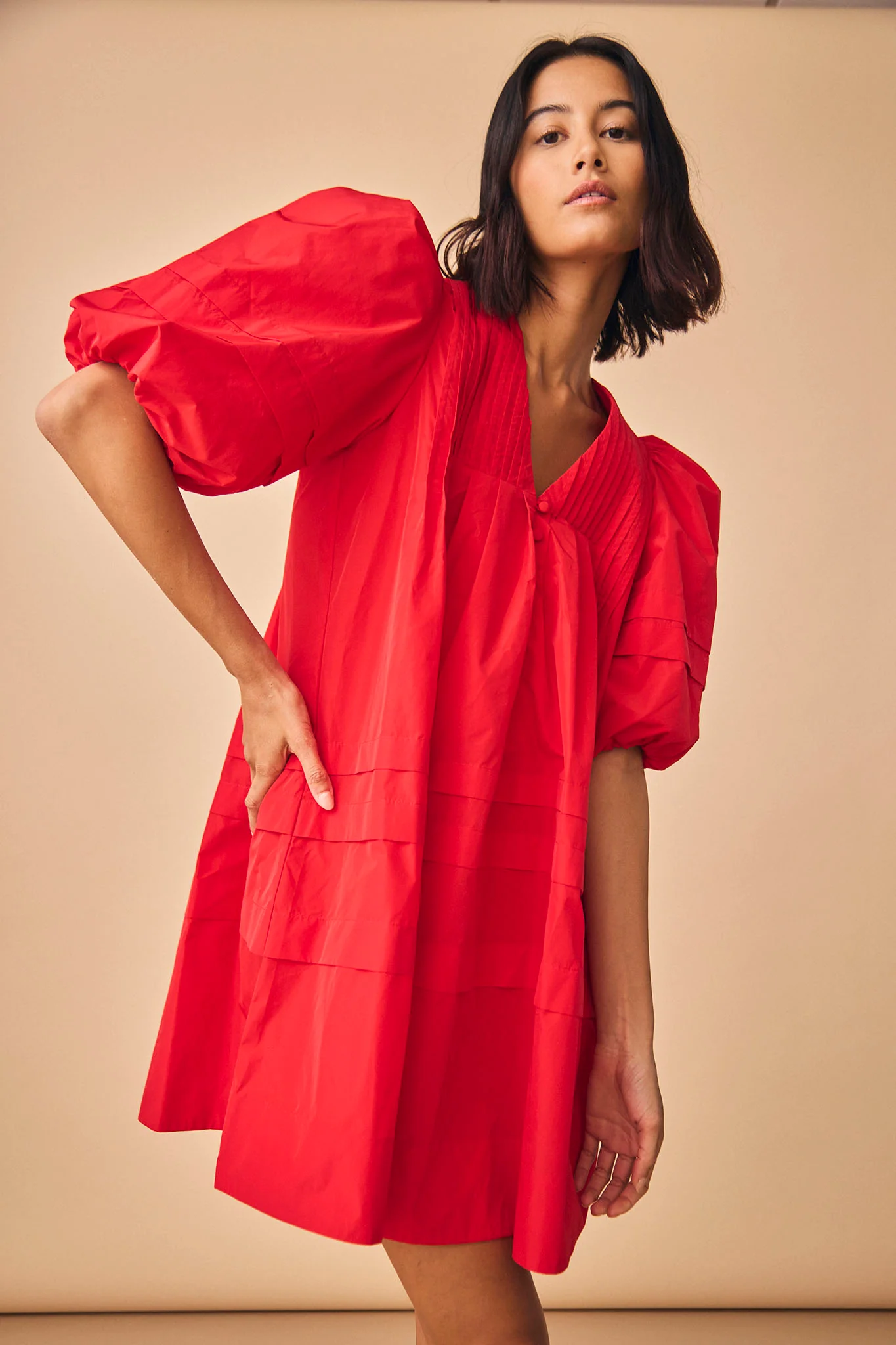 HUNTER BELL JENKINS DRESS - SCARLET