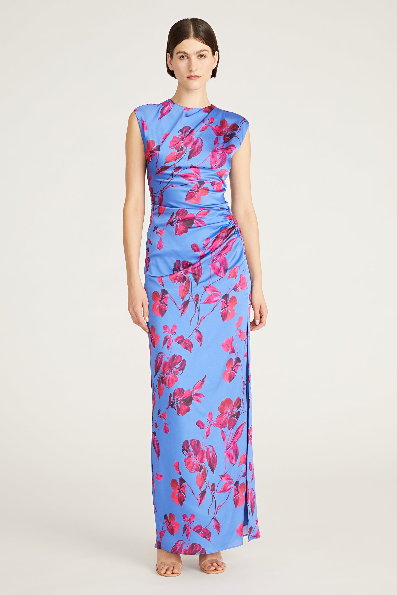 Camila Satin Long Dress in Crawling Rose 6 / Crawling Rose Camila Satin Long Dress in Crawling Rose 6 / Crawling Rose