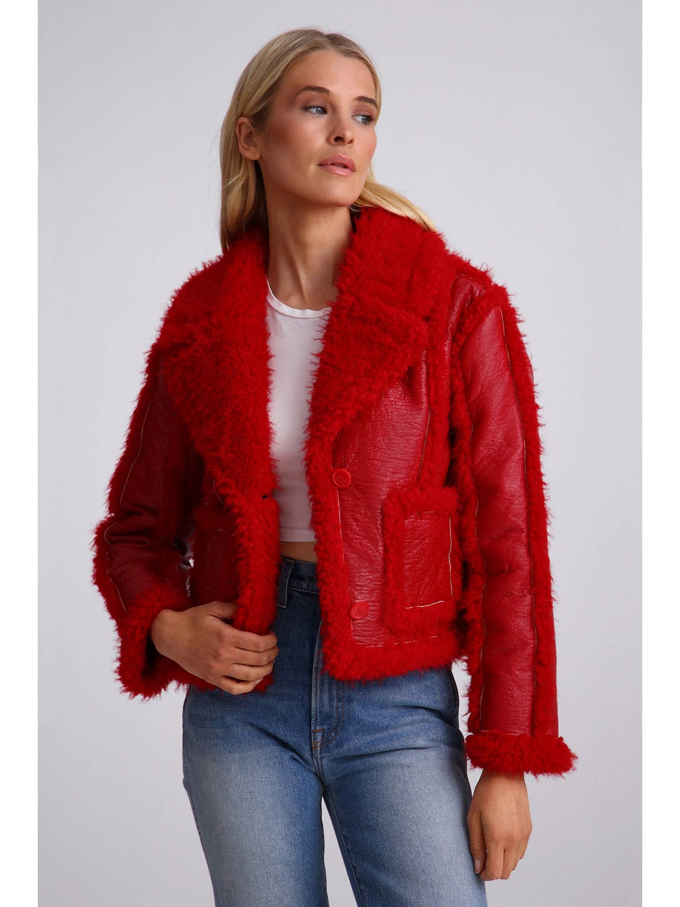 Glazed Faux Shearling Jacket