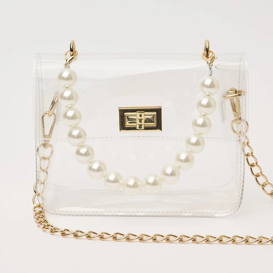 The Audrey In Pearl Clear Bag
