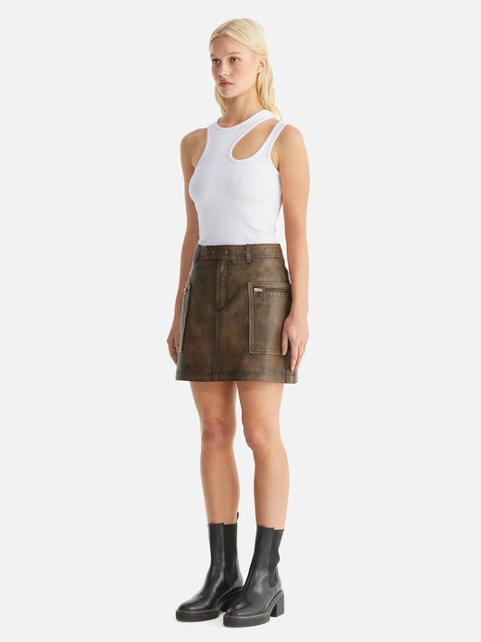 Ena Pelly Lennie Leather Mini Skirt