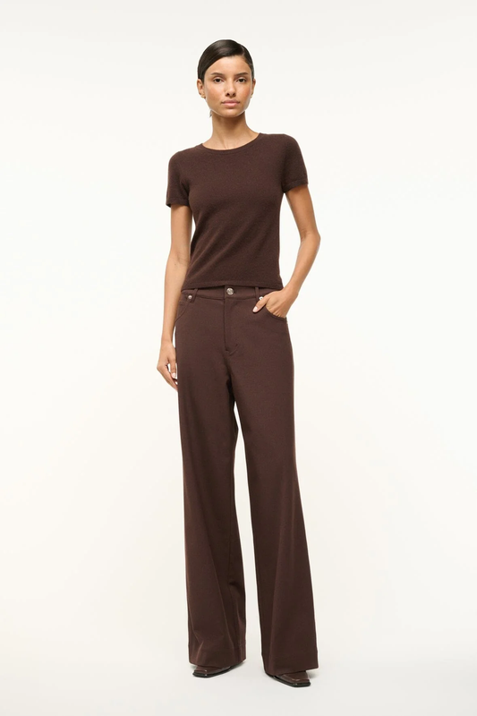 Staud GRAYSON PANT DARK CHOCOLATE
