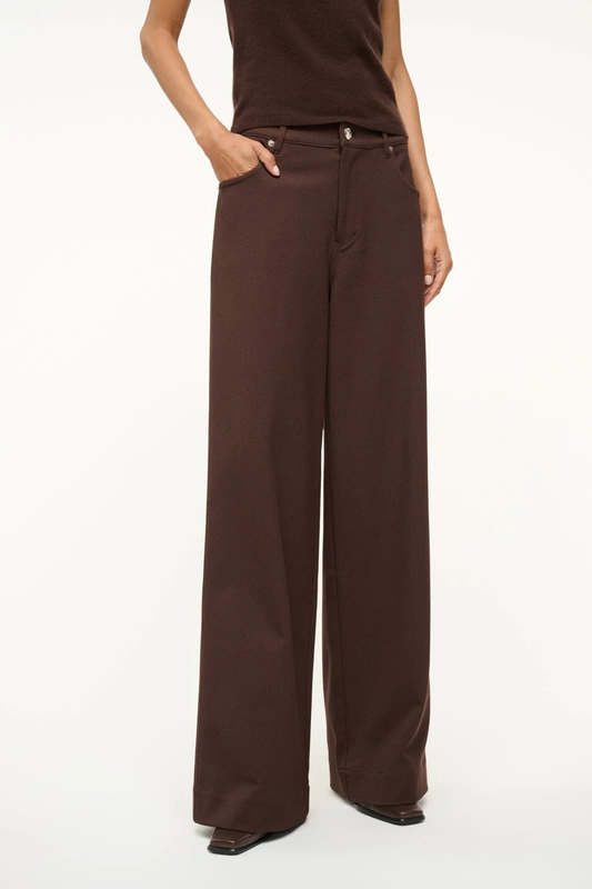 Staud GRAYSON PANT DARK CHOCOLATE