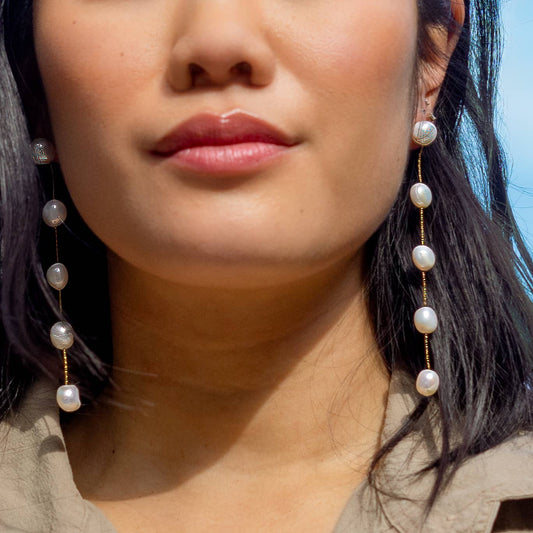 Uptown Pearl Dangle Earrings