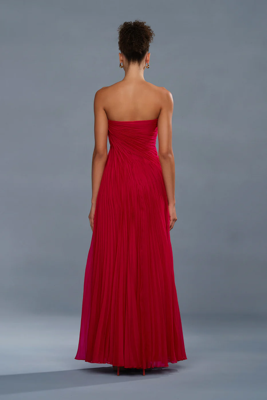 Amur Elea Asymmetrical Pleated Gown