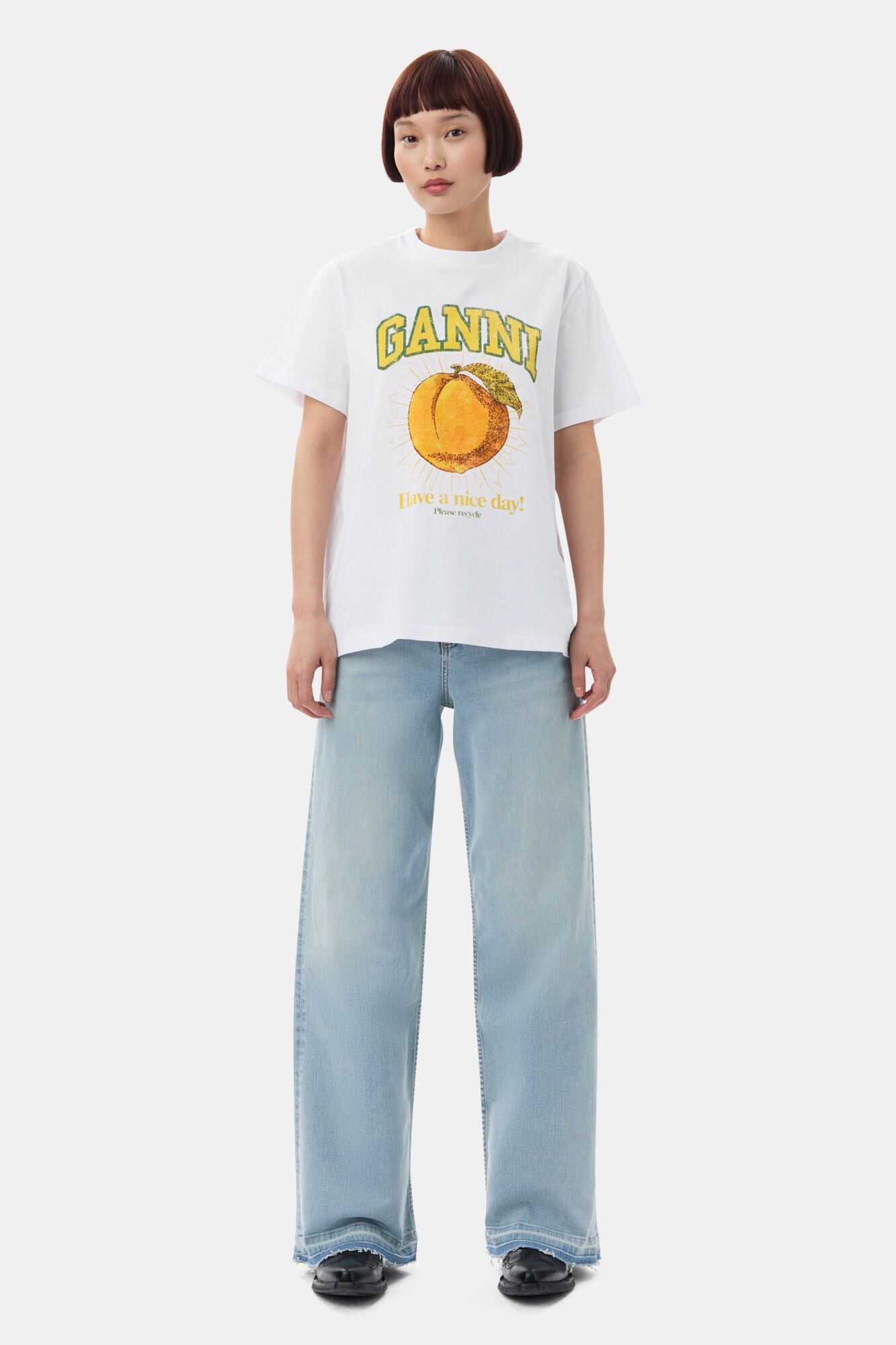 Ganni RELAXED PEACH T-SHIRT