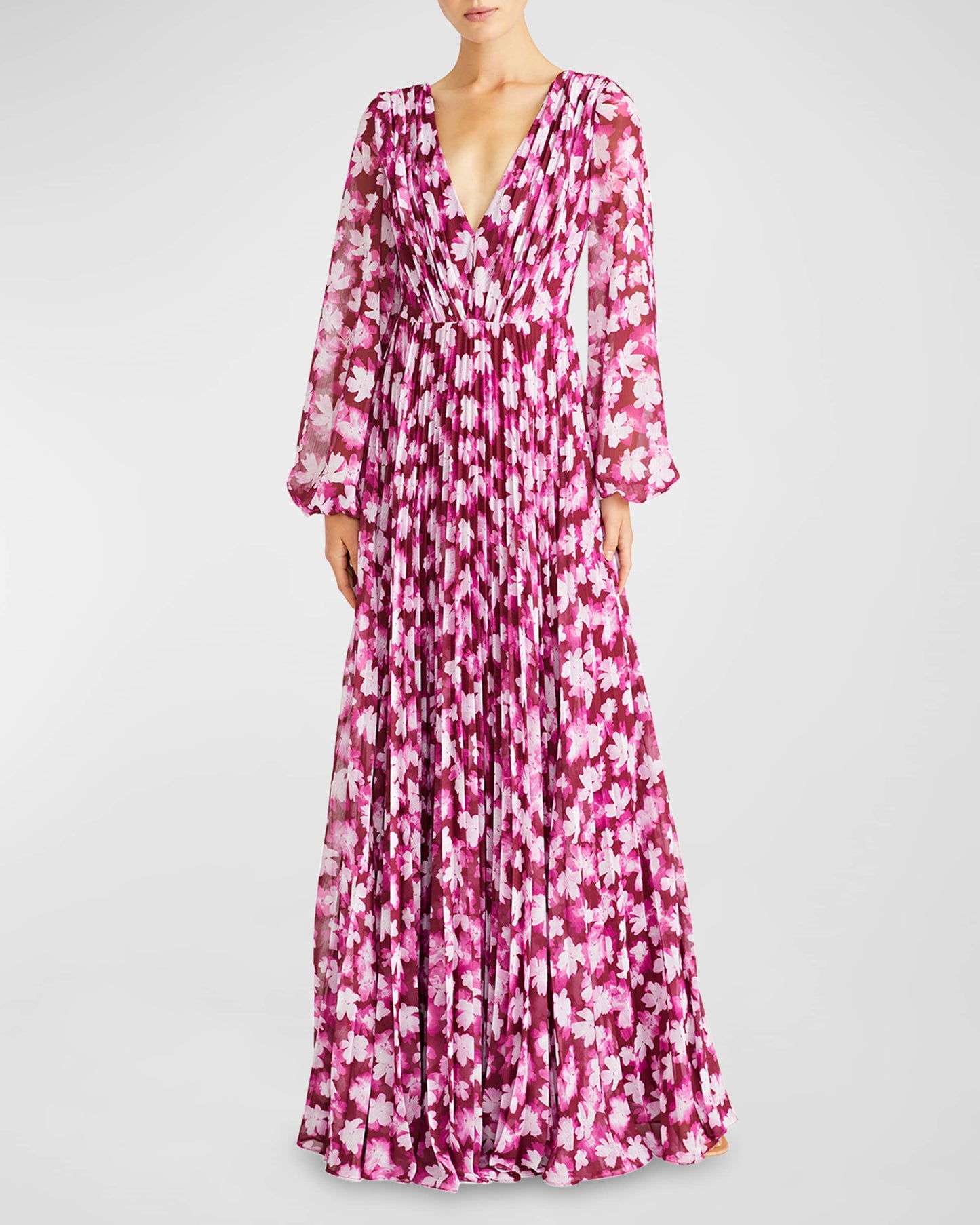 monique lhuillier Melanie Chiffon Long Dress