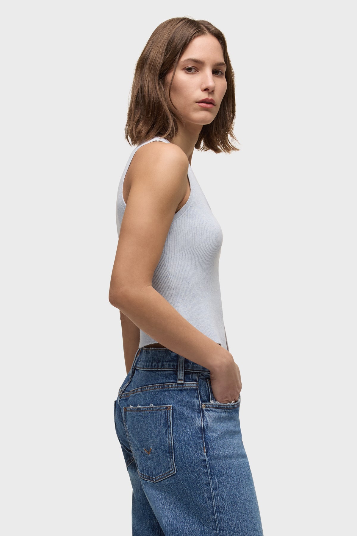 Hudson Sleeveless V-Neck Sweater - Ballad Blue