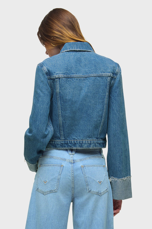 Hudson Cuffed Cropped Denim Jacket