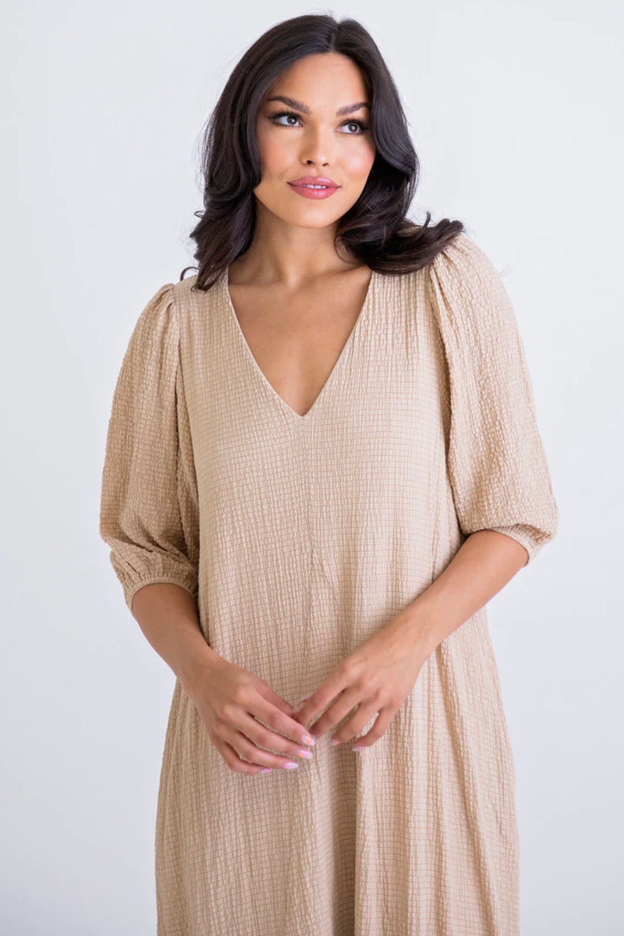 Solid VNeck Signature Maxi Dress