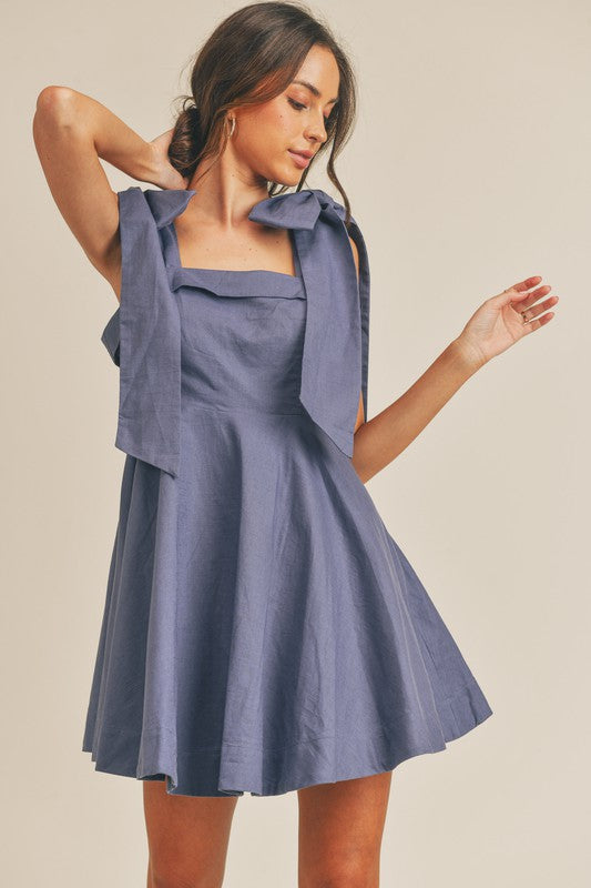 Midnight Blue Tie Dress