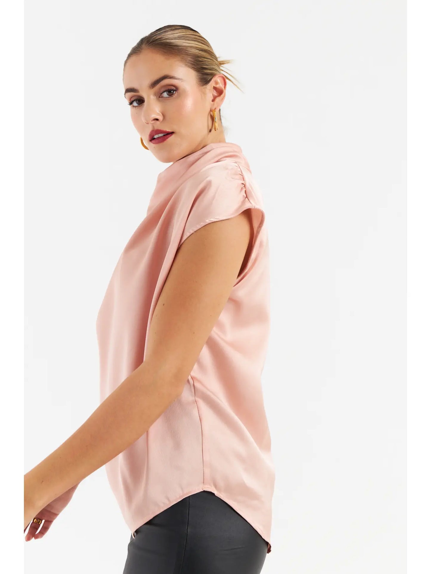 Lauren Pink Satin Blouse