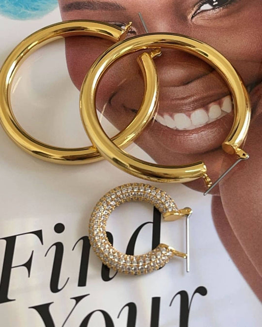 Amalfi Tube Hoops - Gold