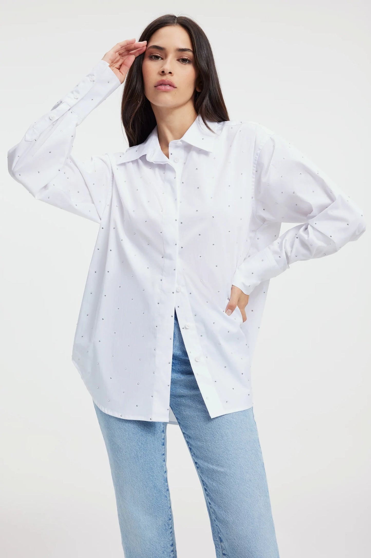 Good American Diamond Poplin Shirt
