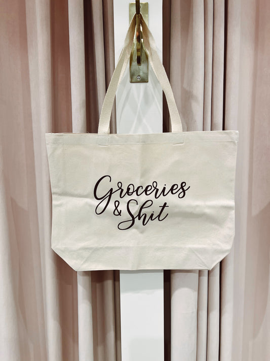 Groceries and SH** XL Tote Bag