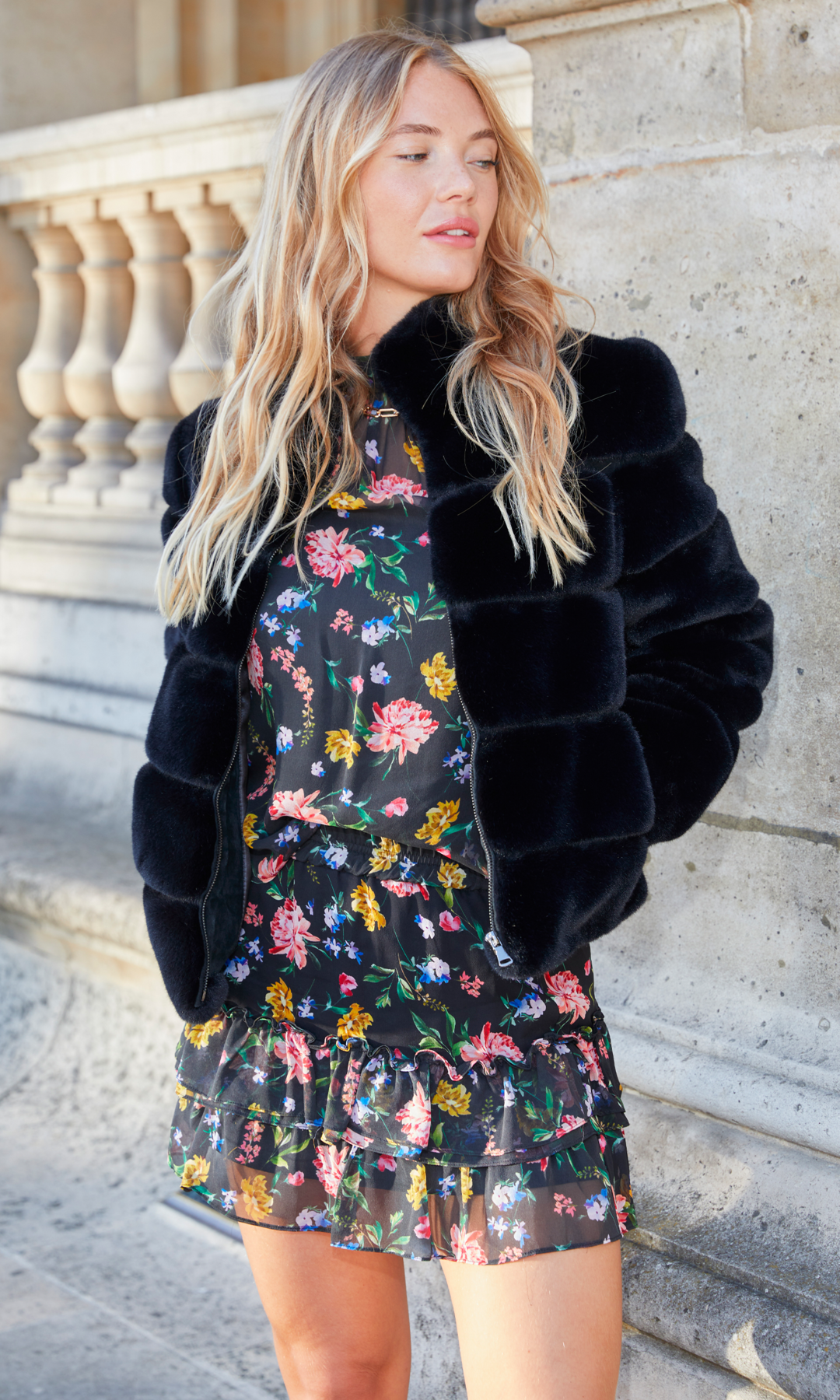 GENERATION LOVE JODI FAUX FUR - BLACK