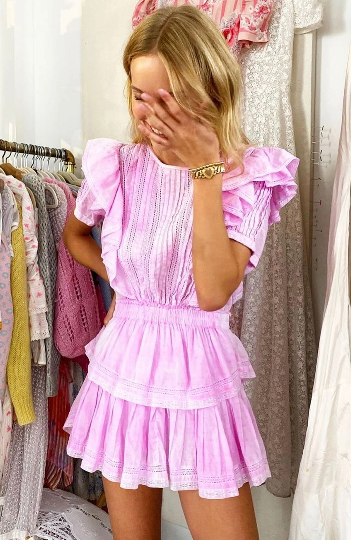 loveshackfancy pink dress LoveShackFancy Natasha Dress