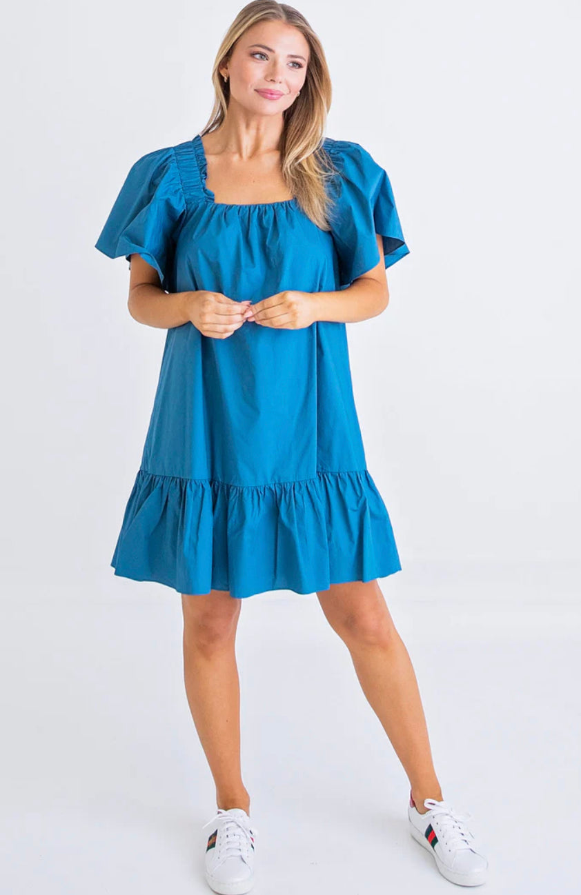 Solid Poplin Square Dress