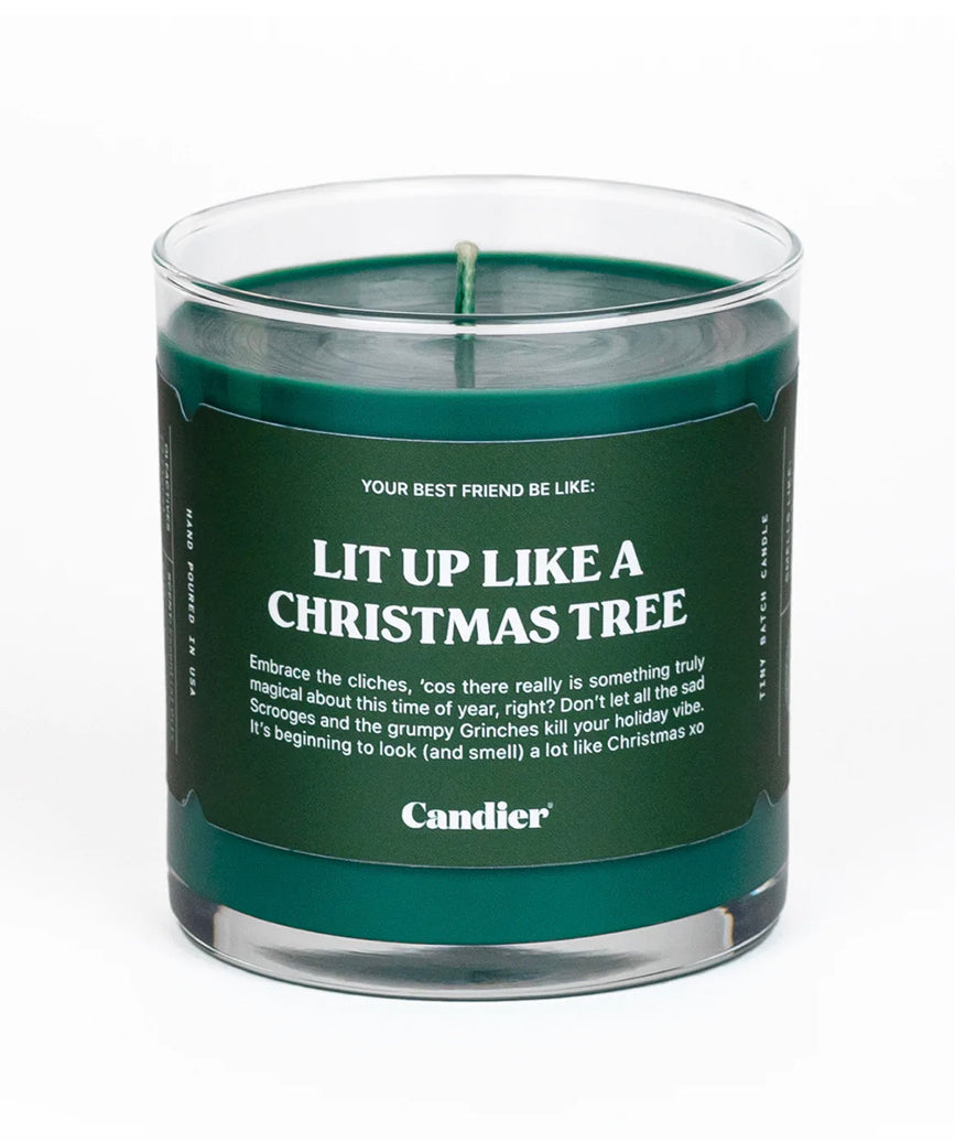 Lit Up Like a Christmas Tree Candle