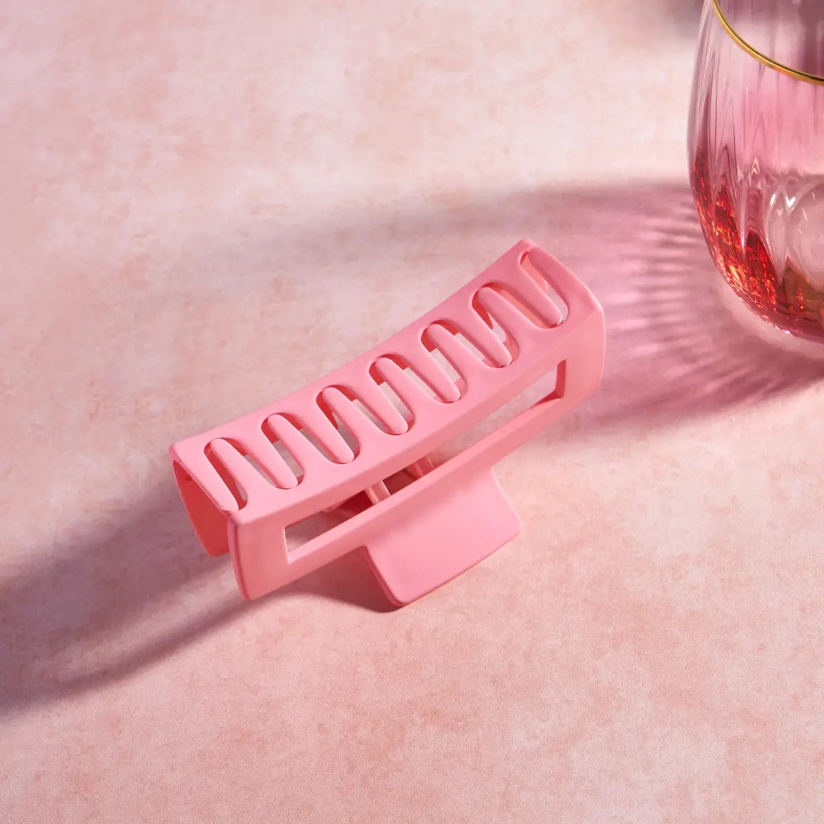 Pink Rectangle Jaw Hair Clip