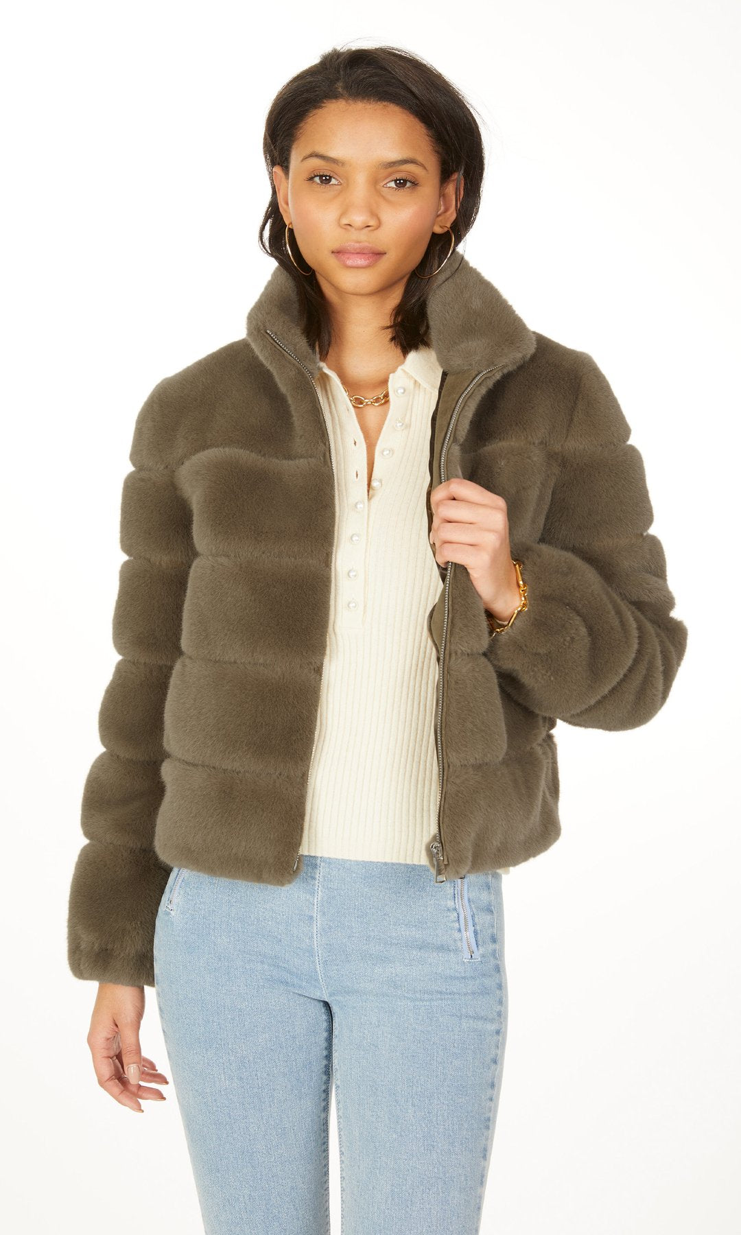 GENERATION LOVE JODI FAUX FUR - ARMY