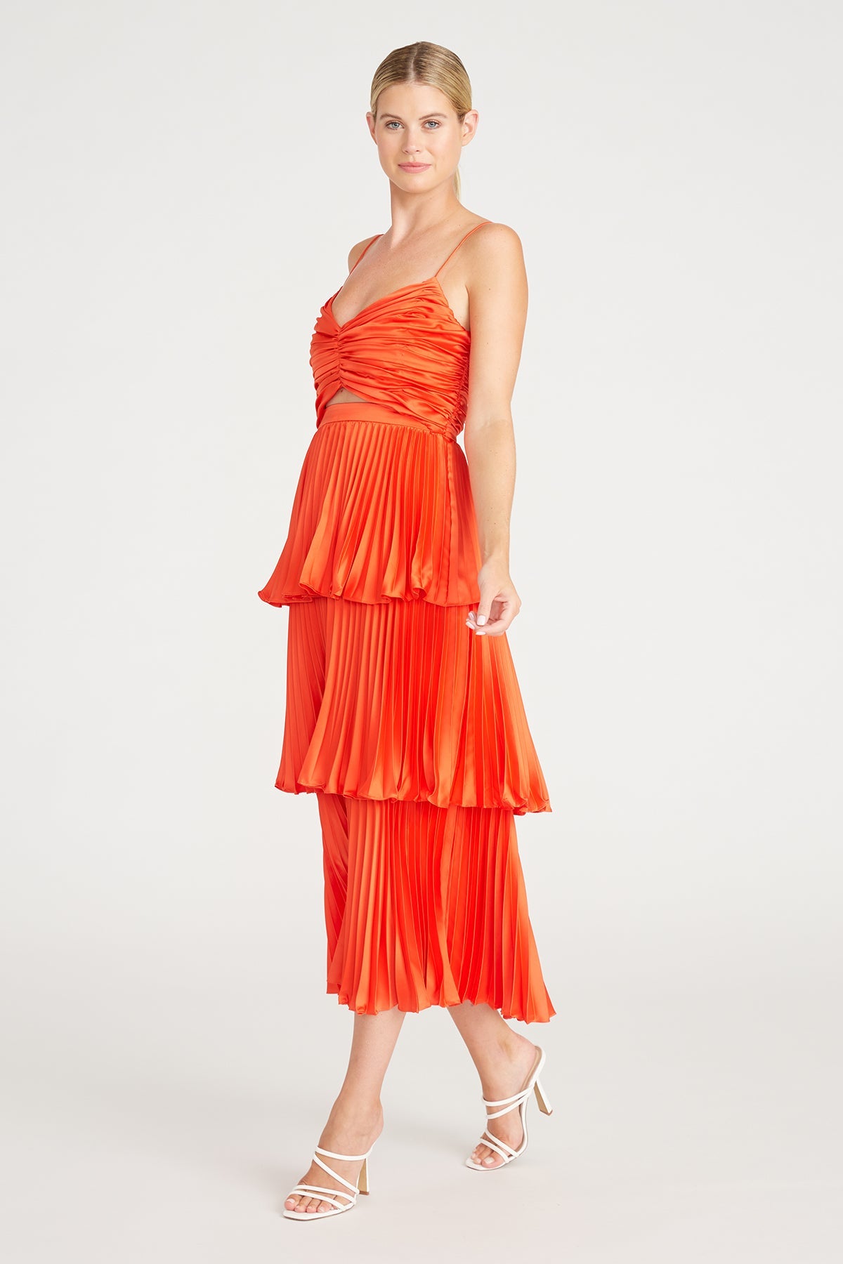 Amur Lulla Pleated Midi Dress - Poppy Field