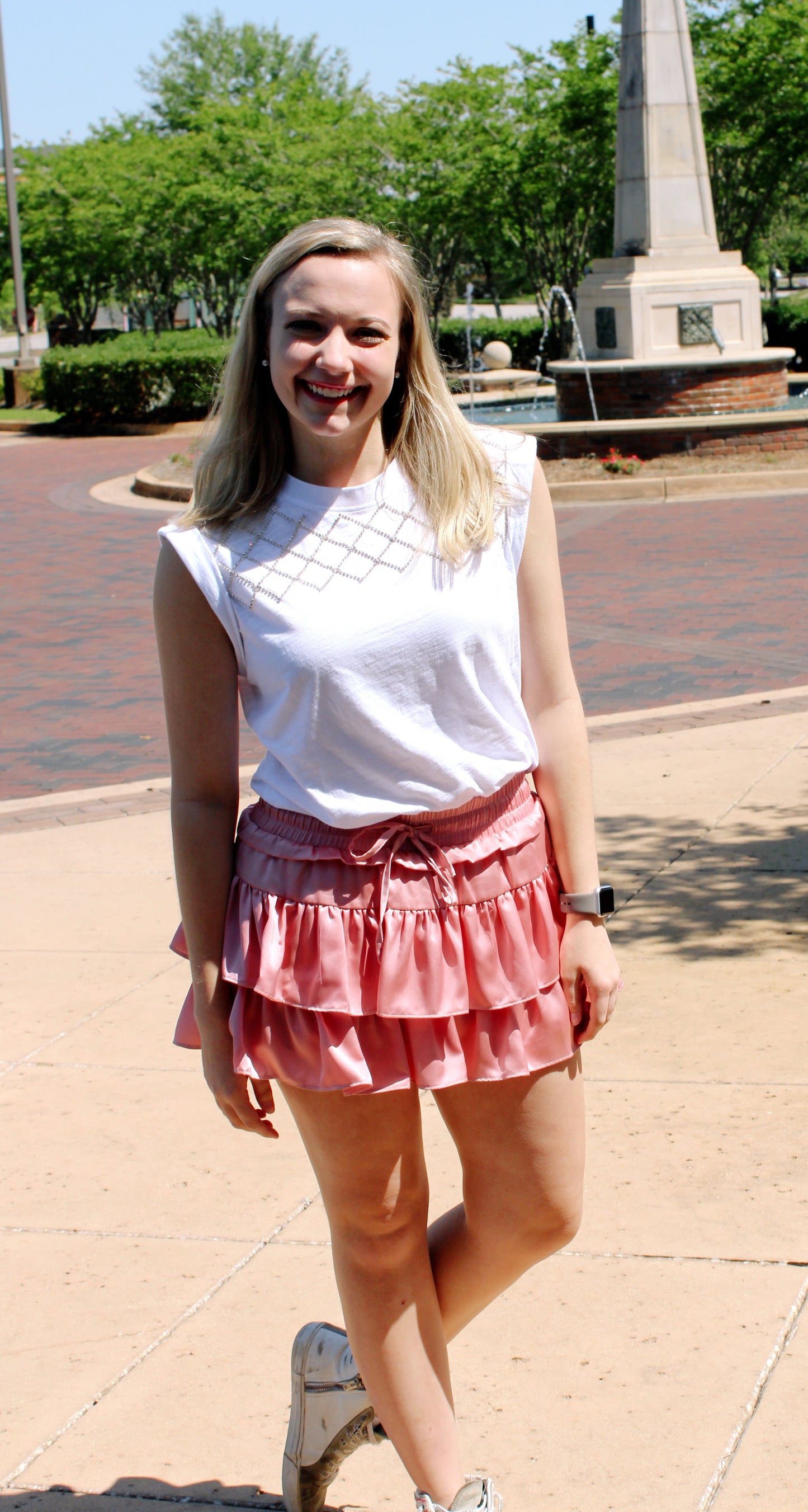 Ballet Pink Ruffle Tiered Skort