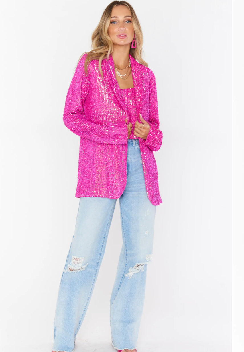 DANCE BLAZER - PINK DISCO SEQUIN