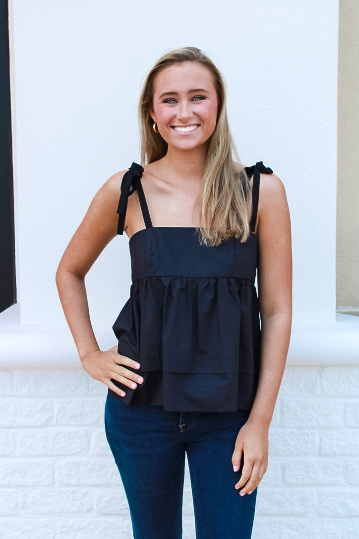 HUNTER BELL PRUETT TOP - BLACK