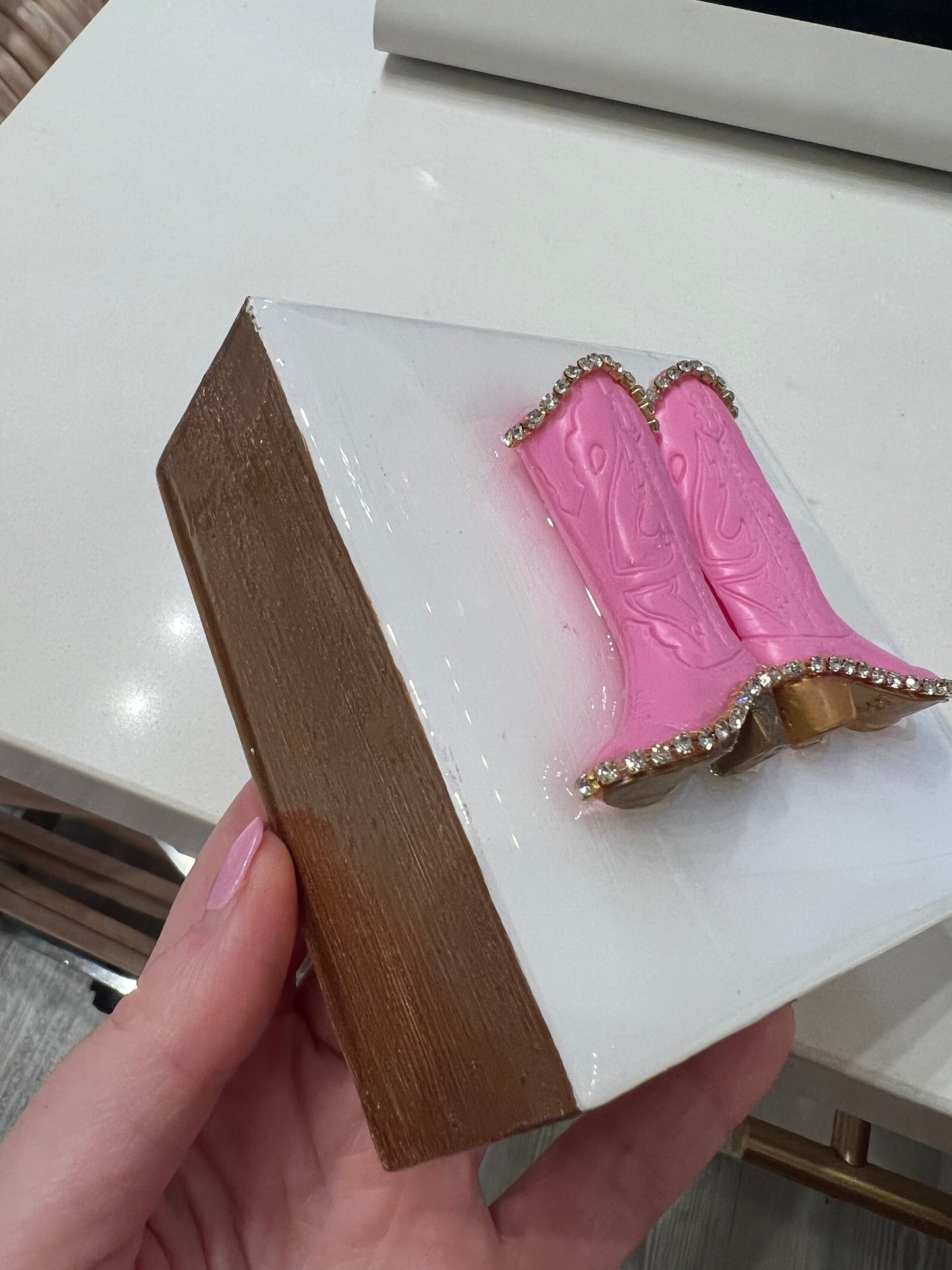 4x4 Pink Rhinestone Boots