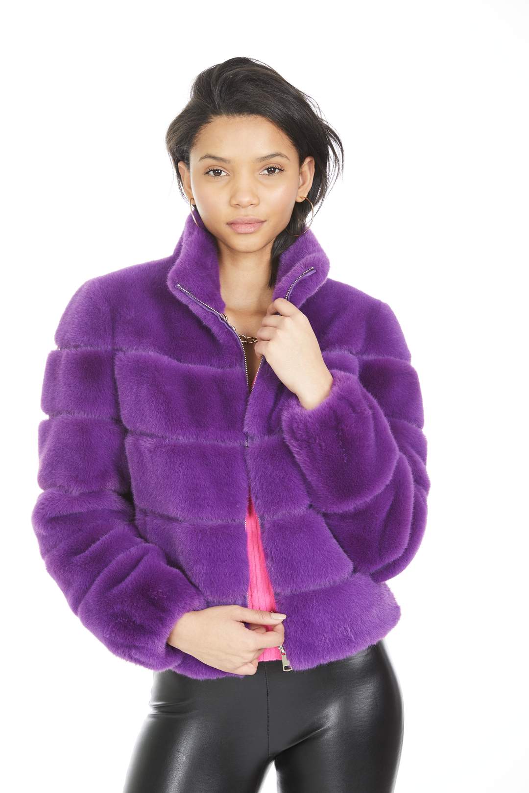 GENERATION LOVE JODI FUAX FUR - PURPLE