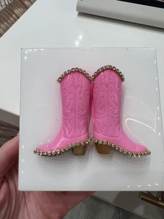 4x4 Pink Rhinestone Boots