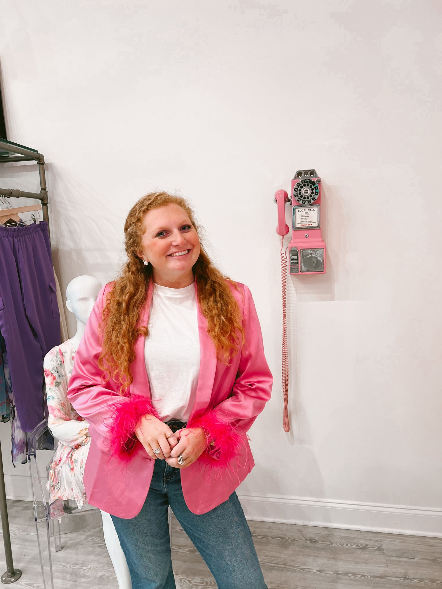 Pink Feather Blazer