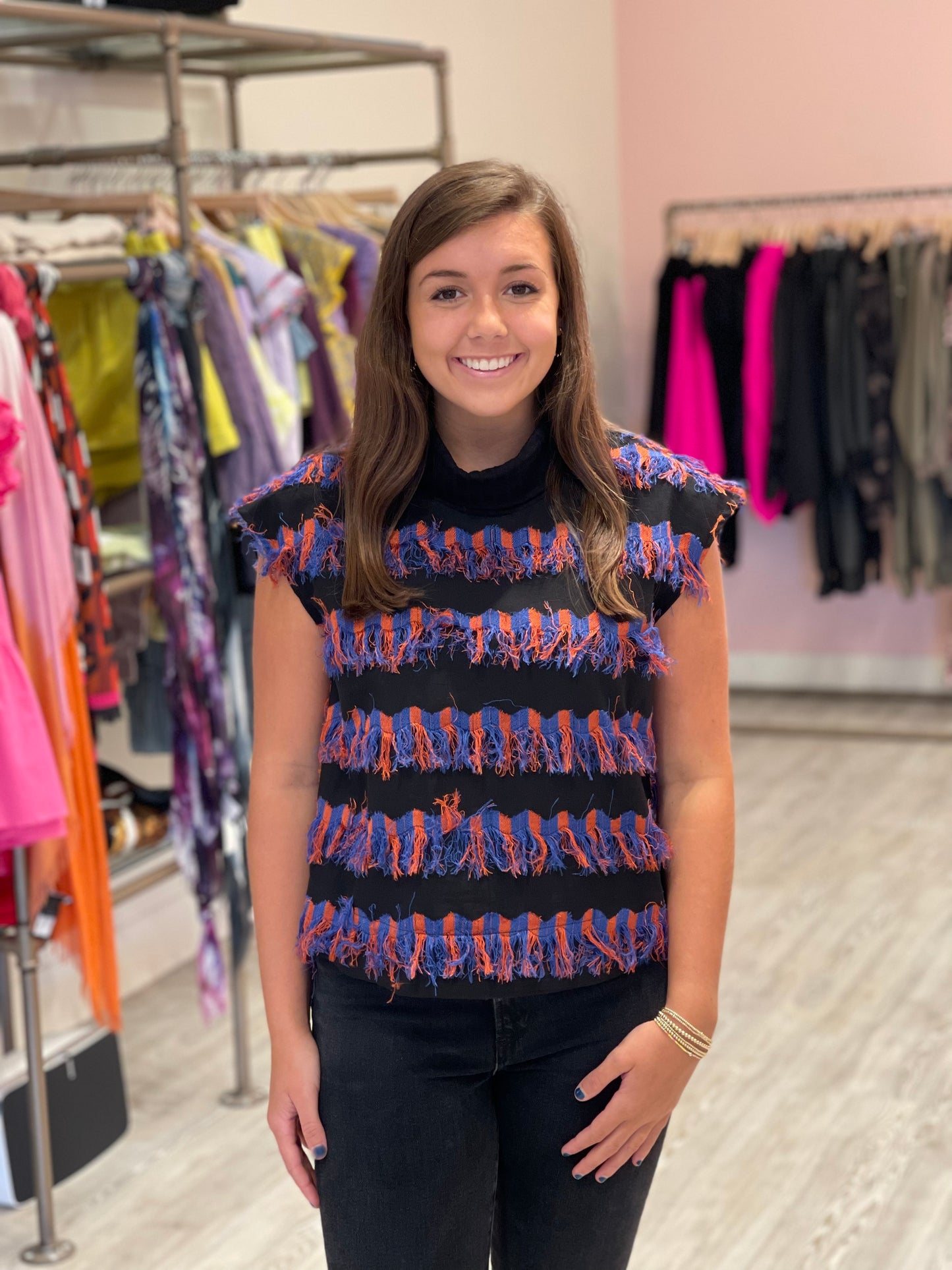 Amala Top - Blue and Orange