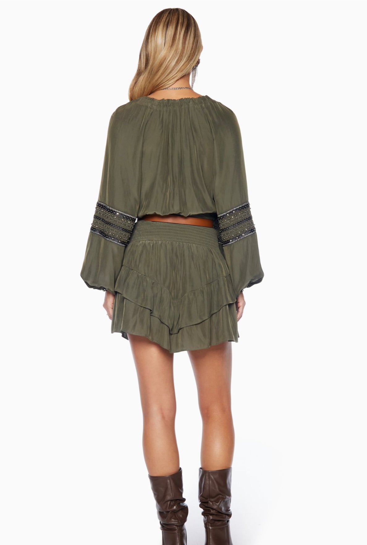 RAMY BROOK RALPHIE RUFFLE MINI DRESS