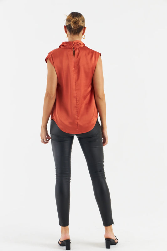 Lauren Satin Coral Blouse