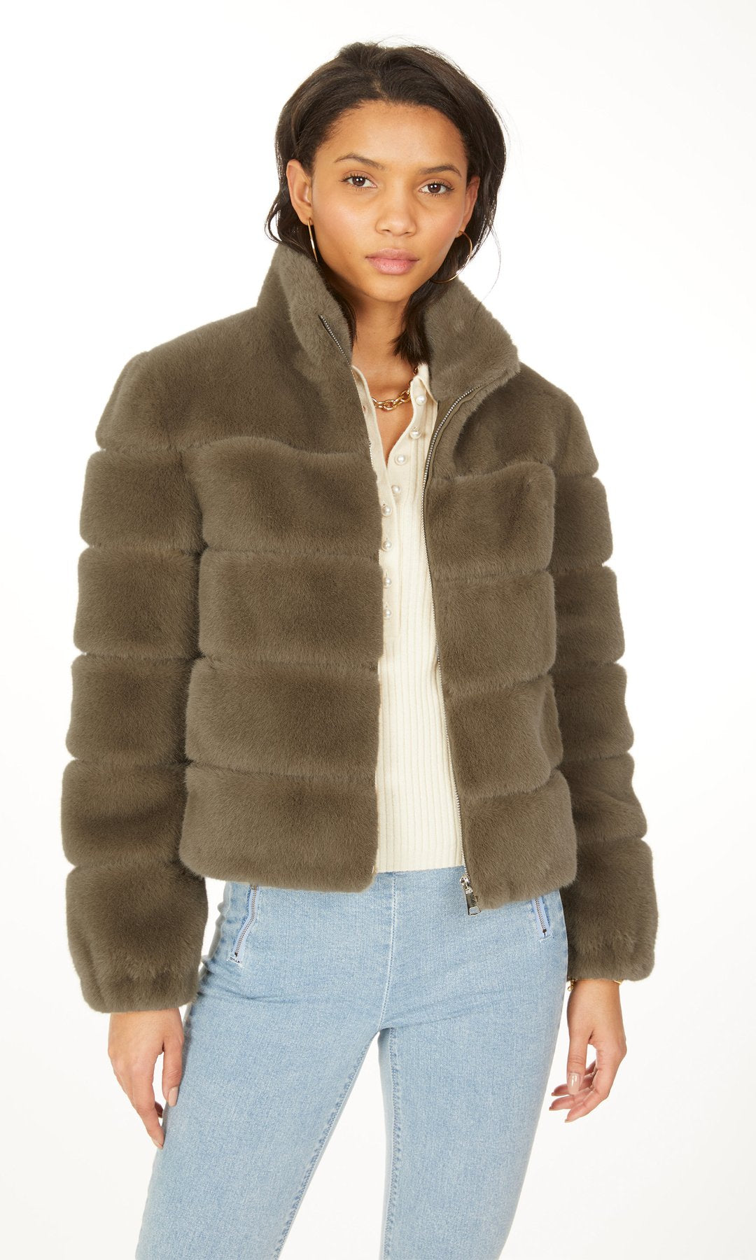 GENERATION LOVE JODI FAUX FUR - ARMY