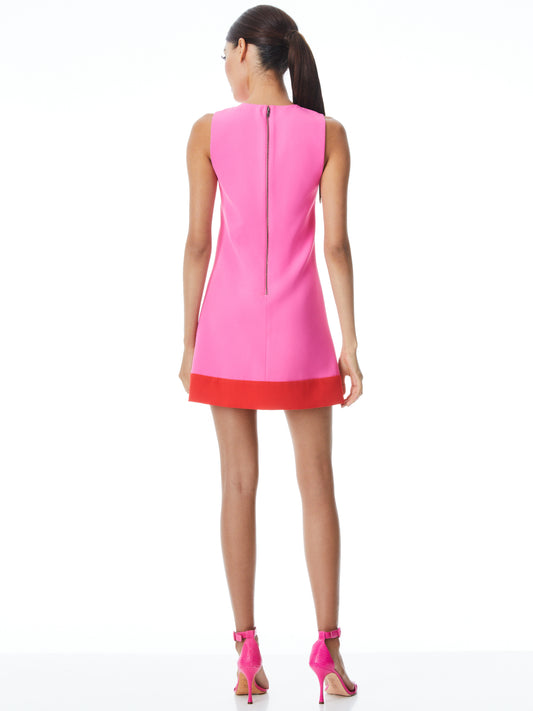 ALICE + OLVIA COLEY COMBINATION HEM DRESS